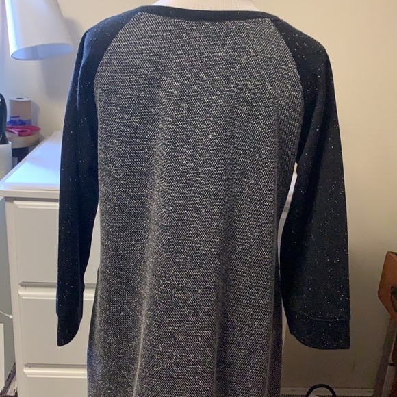 New York & Co black and white 3/4 sleeve Tweed looking dress, comfy!! - Picture 5 of 12